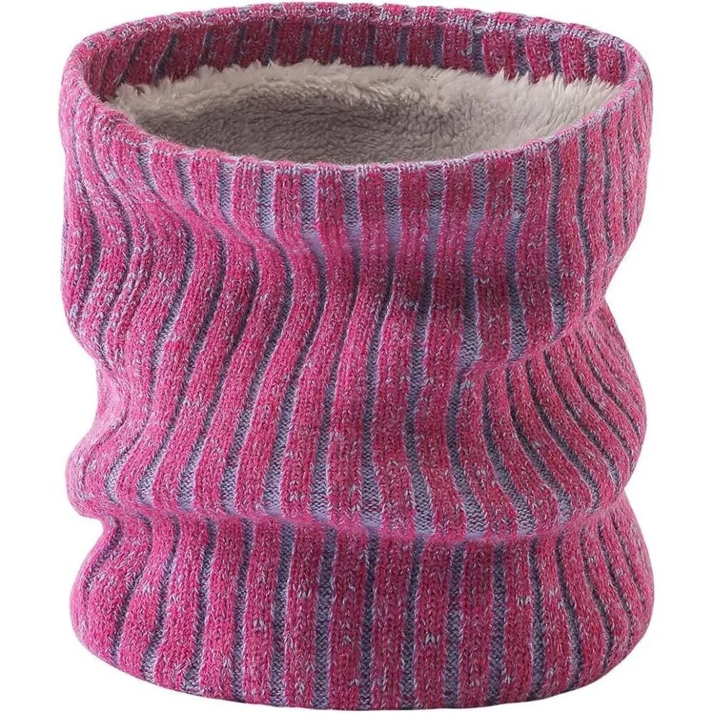 Men's Dark Pink Winter Ski Neck Gaiter Face Scarf Fleece Lined Windproof Scarves